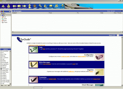 ZorMail, the personal e-mail manager Screenshot